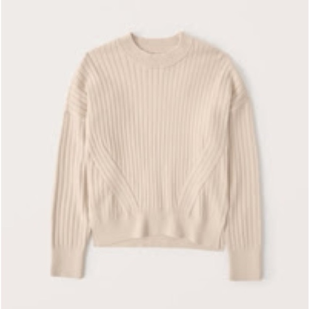 Abercrombie & Fitch LuxeLoft Crew Sweater, Women’s Size XXSmall, Cream